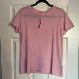 J.CREW cashmere short sleeved sweater (light pink)
